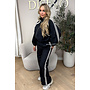 BLACK - 'ALEXIS SET' - STRIPED JOGGER + JACKET SET