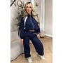 NAVY BLUE - 'ALEXIS SET' - STRIPED JOGGER + JACKET SET