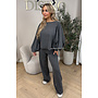DARK GREY – ‘MAURA SET’ – BATWING TOP + WIDE LEG TROUSERS SET
