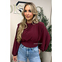 BURGUNDY – ‘CLARICE TOP’ – DRAPED BALLOON SLEEVE RUCHED TOP