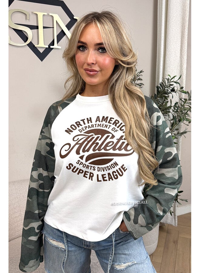 CHOCO - 'ATHLETIC LEAGUE' - OVERSIZED CAMO SLEEVES LONGSLEEVE SWEATER