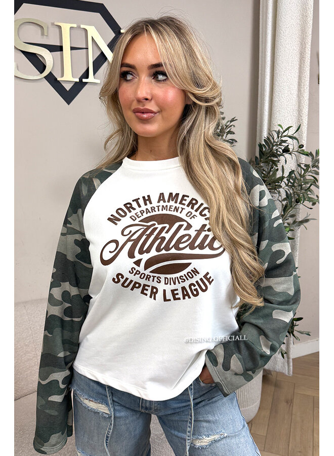 CHOCO - 'ATHLETIC LEAGUE' - OVERSIZED CAMO SLEEVES LONGSLEEVE SWEATER