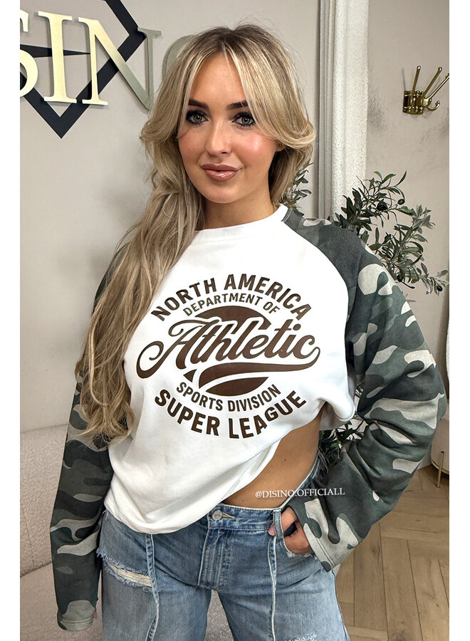 CHOCO - 'ATHLETIC LEAGUE' - OVERSIZED CAMO SLEEVES LONGSLEEVE SWEATER