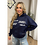 NAVY BLUE - 'AMS-LDN’ HOODIE – SUN FADED NAVY