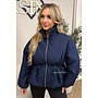 NAVY BLUE – ‘JUNIA JACKET’ – DRAWSTRING WAIST PUFFER JACKET