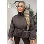 CHOCO – ‘JUNIA JACKET’ – DRAWSTRING WAIST PUFFER JACKET