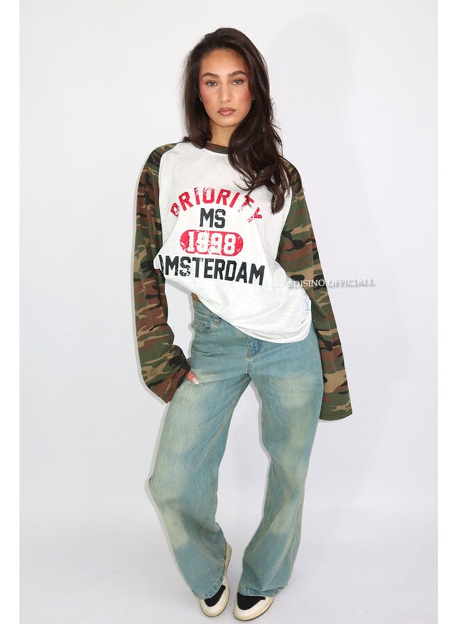 ARMY - 'AMSTERDAM LONGSLEEVE' - OVERSIZED PRIORITY CAMO SLEEVE LONGSLEEVE