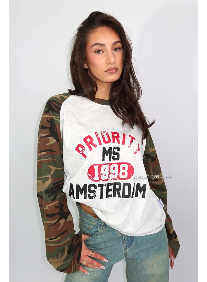 ARMY - 'AMSTERDAM LONGSLEEVE' - OVERSIZED PRIORITY CAMO SLEEVE LONGSLEEVE