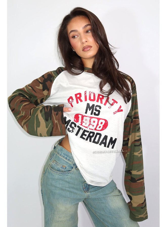 ARMY - 'AMSTERDAM LONGSLEEVE' - OVERSIZED PRIORITY CAMO SLEEVE LONGSLEEVE
