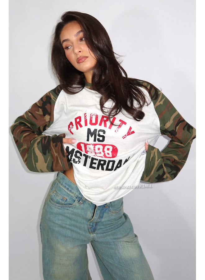 ARMY - 'AMSTERDAM LONGSLEEVE' - OVERSIZED PRIORITY CAMO SLEEVE LONGSLEEVE