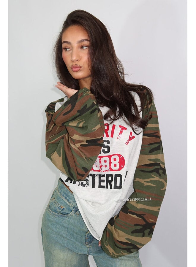 ARMY - 'AMSTERDAM LONGSLEEVE' - OVERSIZED PRIORITY CAMO SLEEVE LONGSLEEVE