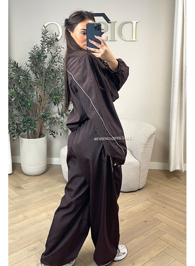 CHOCO - 'JADA SET' - PREMIUM QUALITY STRIPING  WINDBREAKER JACKET + JOGGER SET