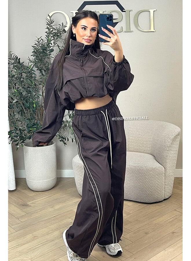 CHOCO - 'JADA SET' - PREMIUM QUALITY STRIPING  WINDBREAKER JACKET + JOGGER SET