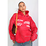 RED - 'AMS-LDN’ HOODIE – SUN FADED PREMIUM QUALITY HOODIE