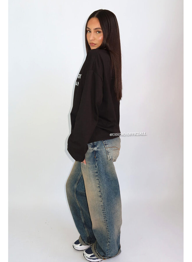 BLACK - '1998 AMSTERDAM LONGSLEEVE' - OVERSIZED PRIORITY LONGSLEEVE TOP
