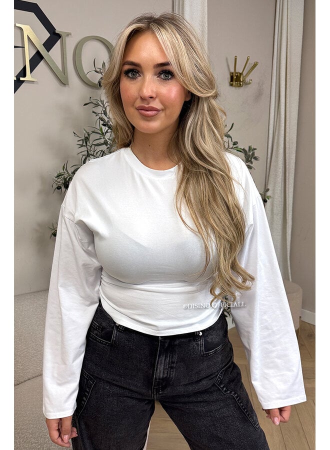 WHITE - 'JOSIE TOP' - SNATCHED LONGSLEEVE TOP
