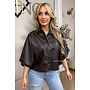 CHOCO - 'LIVA TOP' - FAUX LEATHER OVERSIZED BLOUSE