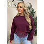 BURGUNDY - 'ELODIE SWEATER' - LACE DETAILS SWEATER TOP