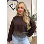CHOCO - 'ELODIE SWEATER' - LACE DETAILS SWEATER TOP