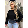 BLACK - 'ELODIE SWEATER' - LACE DETAILS SWEATER TOP