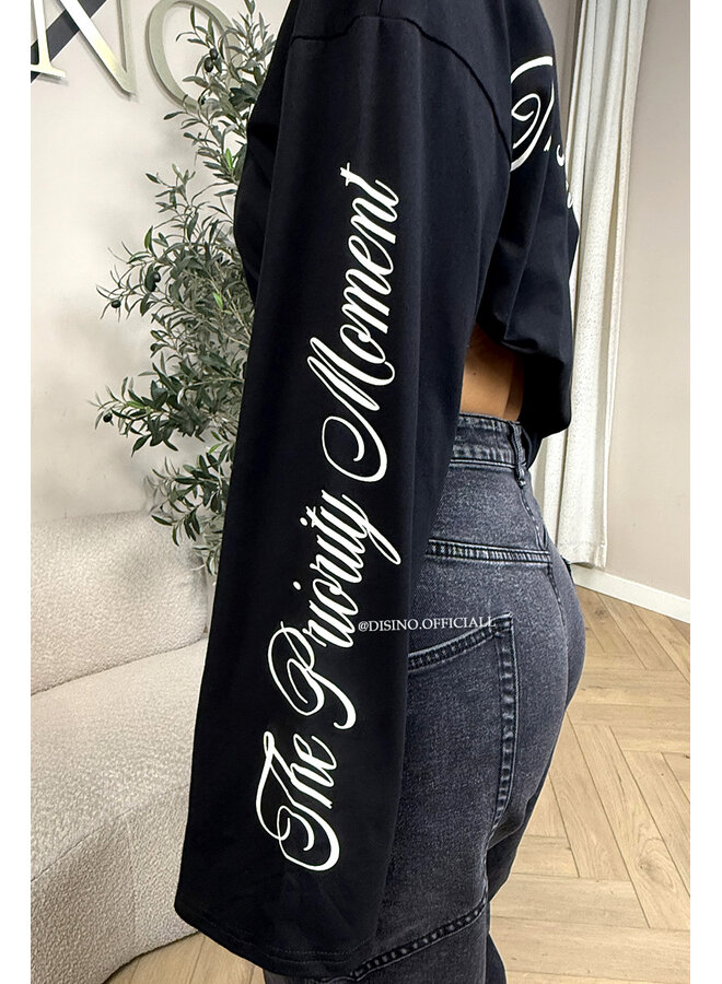 BLACK - 'MOVEMENT LONGSLEEVE' - PRINTED SLEEVES LONGSLEEVE TOP