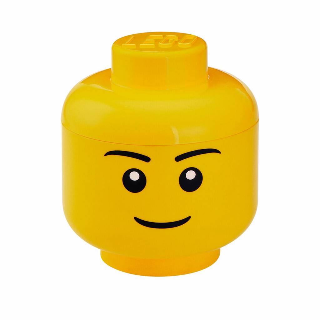beeld Krankzinnigheid Verdrag Lego opbergbox hoofd jongen groot - Woon en Kook