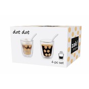 Zak! Designs Set a 2 dubbelwandige espressobekertjes met lepel