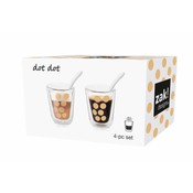 Zak! Designs Set a 2 dubbelwandige koffiebekers met lepel