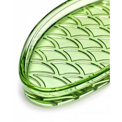 Paola Navone Visschotel groen glas smal, set a 2