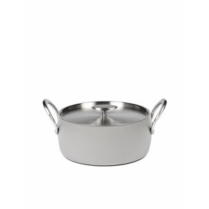 Pure Cookware Lage kookpot anti-kleef forged alu 24 cm stone grey