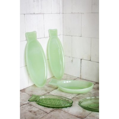 Paola Navone Visschotel wit mat glas large, set a 2