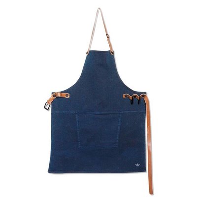 DutchDeluxes Schort canvas donker blauw bbq style