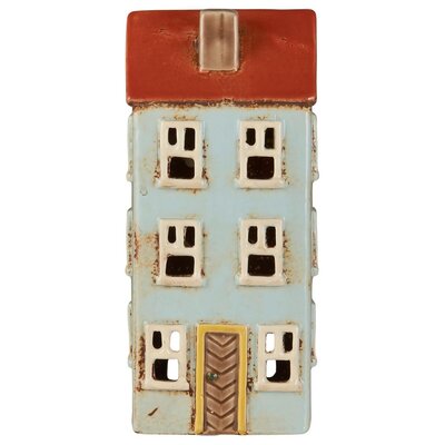 IB Laursen 27667-21 Theelicht huisje Nyhavn met gele deurkozijn