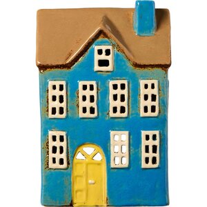 IB Laursen 276386-13 Theelicht huisje Nyhavn met gele deur