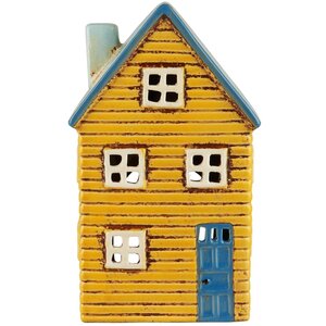 IB Laursen 27643-03 Theelicht huisje Thorshavn met blauwe deur