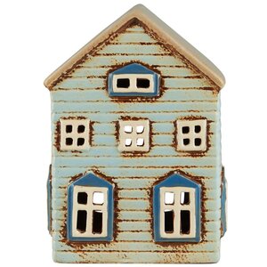 IB Laursen 27645-23 Theelicht huisje Thorshavn met bruine zijdeur