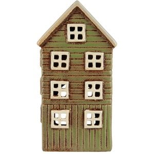 IB Laursen 27647-81 Theelicht huisje Thorshavn met rode zijdeur