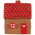 IB Laursen 27652-14 Theelicht huisje Stillenat met rood dak en rode deur