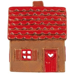 IB Laursen 27652-14 Theelicht huisje Stillenat met rood dak en rode deur