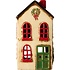IB Laursen 27697-01 Theelicht huisje Stillenat met groene deur en kerstkrans