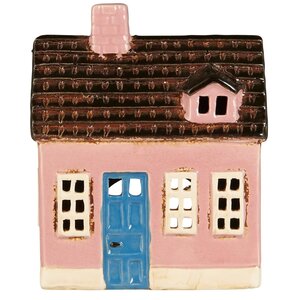 IB Laursen 27665-07 Theelicht huisje My Home Town met blauwe deur
