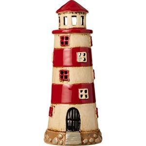 IB Laursen 27679-00 Theelicht vuurtoren met rode strepen