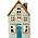 IB Laursen 27681-21 Theelicht huisje Visby met blauwe deur en bruin dak