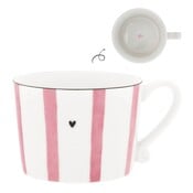 Bastion Collection Mok Wit/Roze Brede Streep