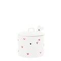 Bastion Collection Suikerpot wit/roze hartjes