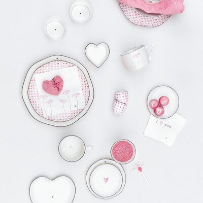 Bastion Collection Eierdop Wit / Roze Hartjes