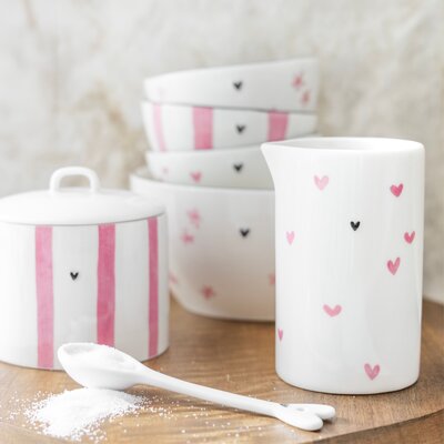 Bastion Collection Melkkan Wit / Roze Hartjes