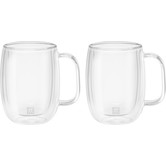 Sorrento Dubbelwandig Glas met Greep Koffie - set met 2 stuks