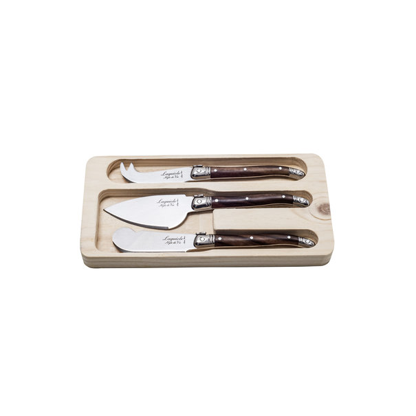 Laguiole Style de Vie Kaasmessen Premium Line Dark Wood 3-delig