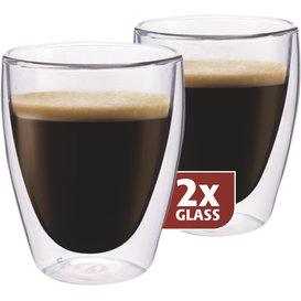 Dubbelwandig Glas Koffie 235 ml - set 2 stuks